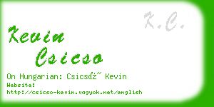 kevin csicso business card